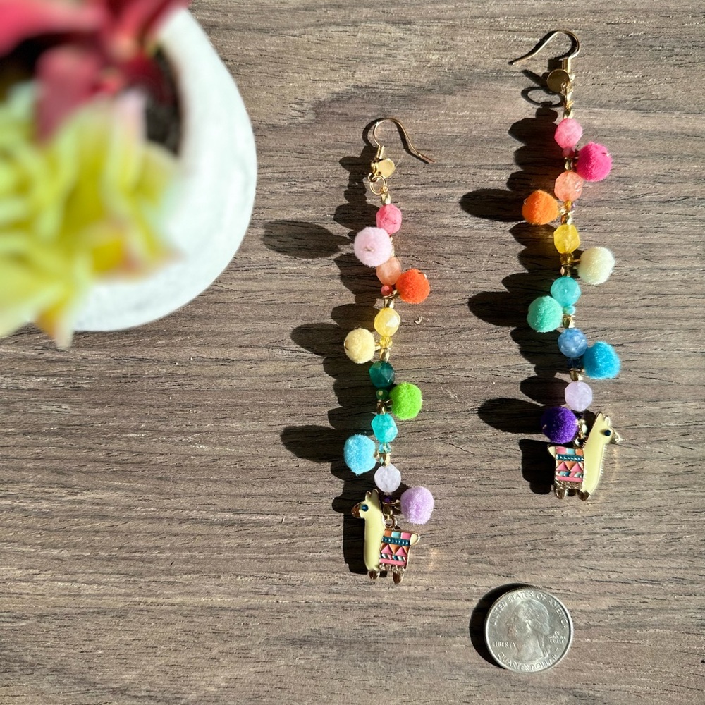 “Suri” Llama Dangle Statement Earrings - image 2